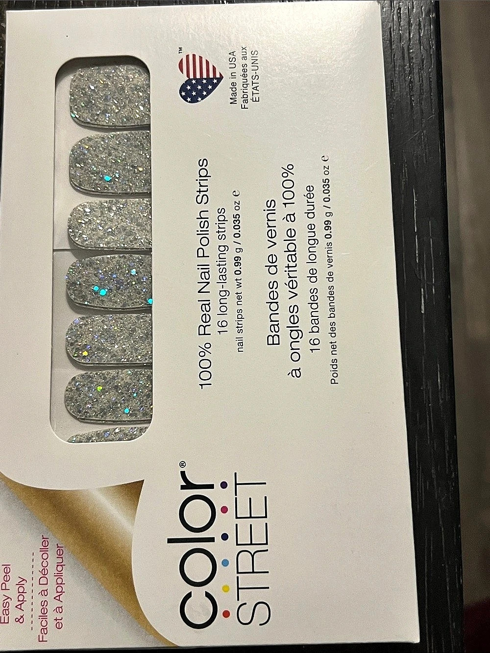 Color Street Shangri-La Silver Glitter Nail Polish Strips